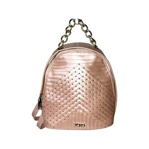 Xoxo Quilted Leather Pastel Pink 100% Polyurethane Studded Mini Backpack